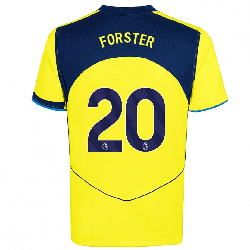 Danxen Homme Maillot Fraser Forster #20 Jaune Marine Troisieme 2025/26 T-Shirt