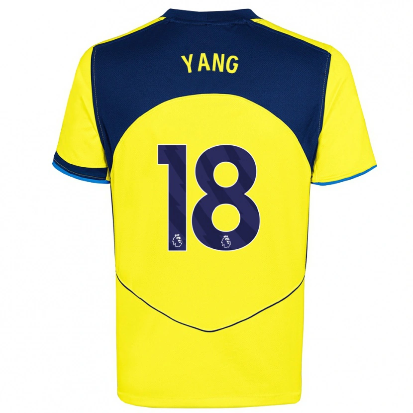 Danxen Homme Maillot Min-Hyeok Yang #18 Jaune Marine Troisieme 2025/26 T-Shirt
