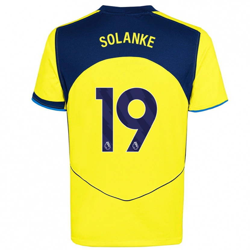 Danxen Homme Maillot Dominic Solanke #19 Jaune Marine Troisieme 2025/26 T-Shirt