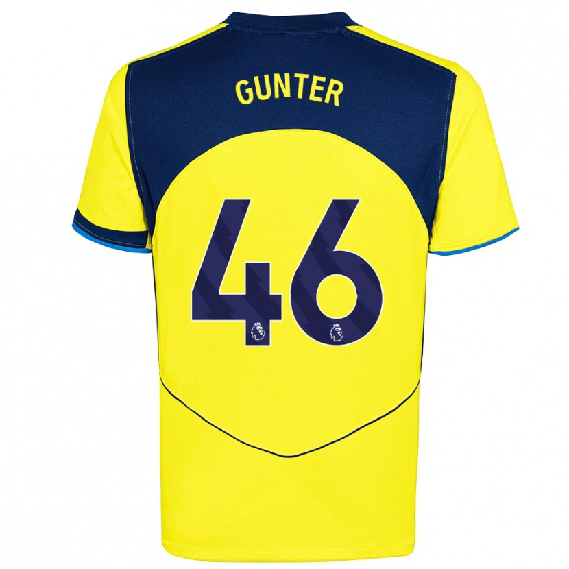 Danxen Homme Maillot Luca Gunter #46 Jaune Marine Troisieme 2025/26 T-Shirt
