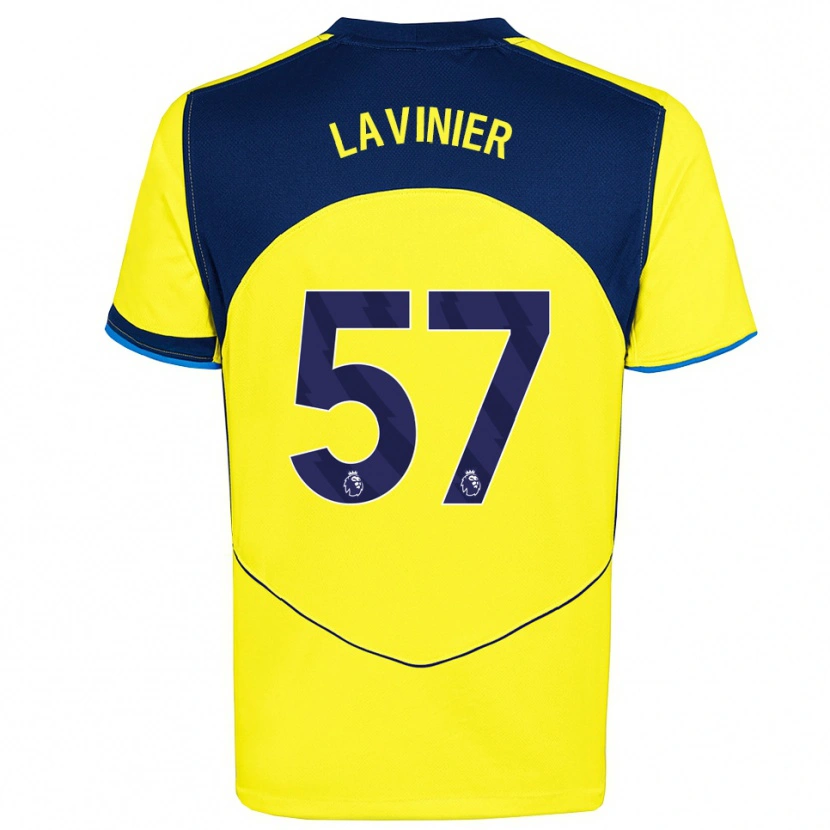 Danxen Homme Maillot Marcel Lavinier #57 Jaune Marine Troisieme 2025/26 T-Shirt