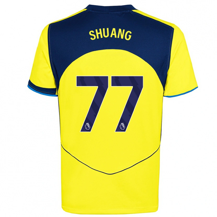 Danxen Homme Maillot Wang Shuang #77 Jaune Marine Troisieme 2025/26 T-Shirt