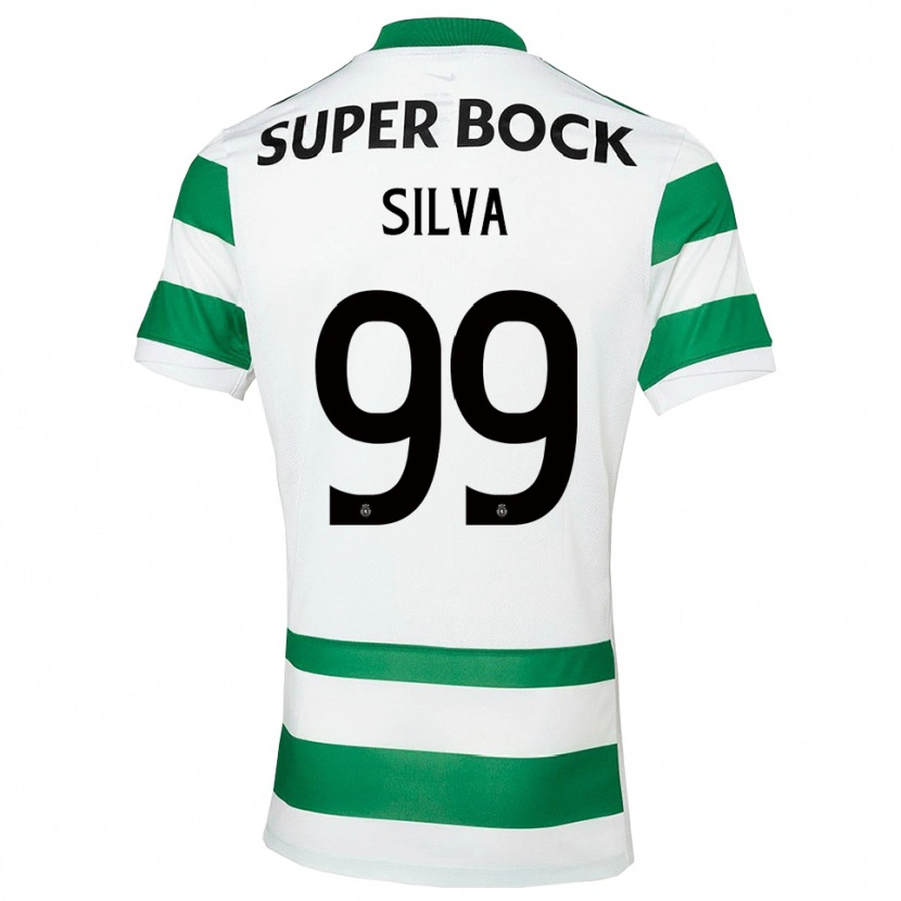 Danxen Femme Maillot Francisco Silva #99 Vert Blanc Tenues Domicile 2025/26 T-Shirt