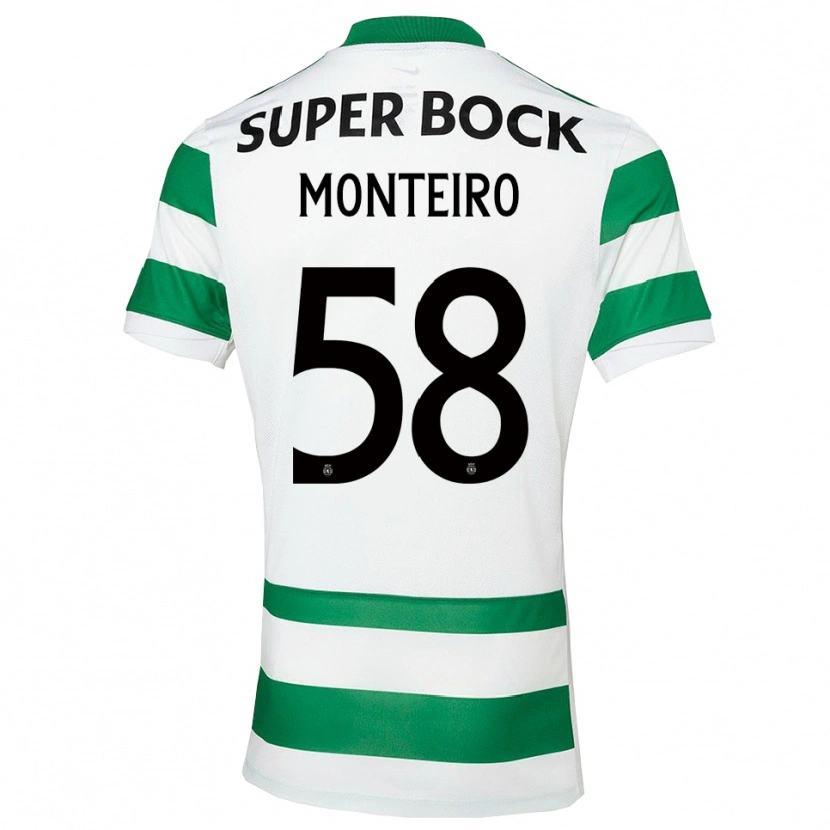 Danxen Femme Maillot David Monteiro #58 Vert Blanc Tenues Domicile 2025/26 T-Shirt