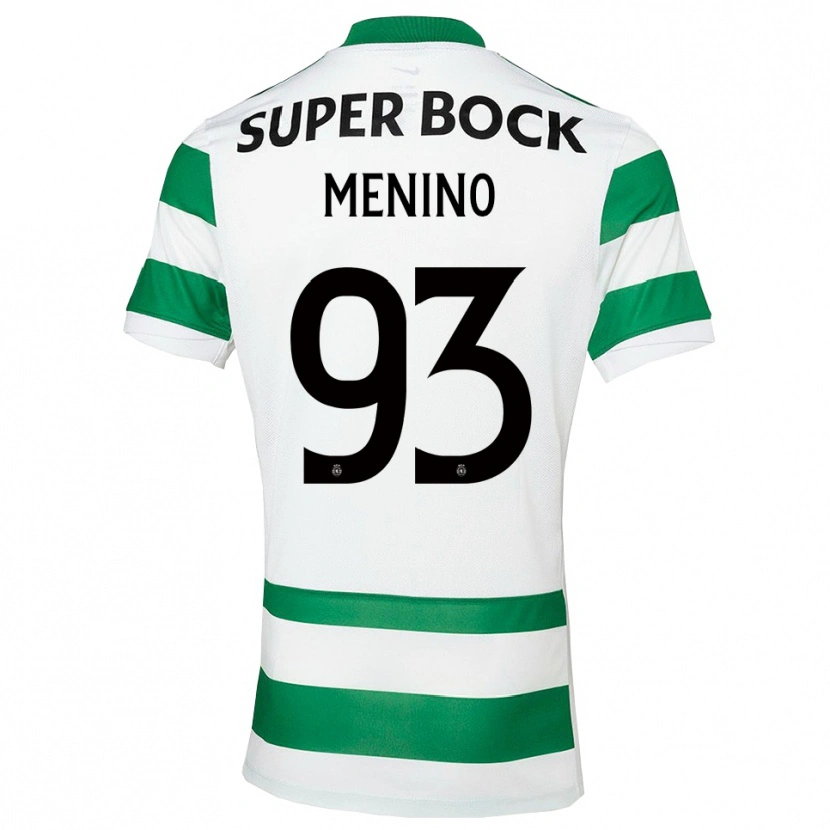 Danxen Femme Maillot Miguel Menino #93 Vert Blanc Tenues Domicile 2025/26 T-Shirt