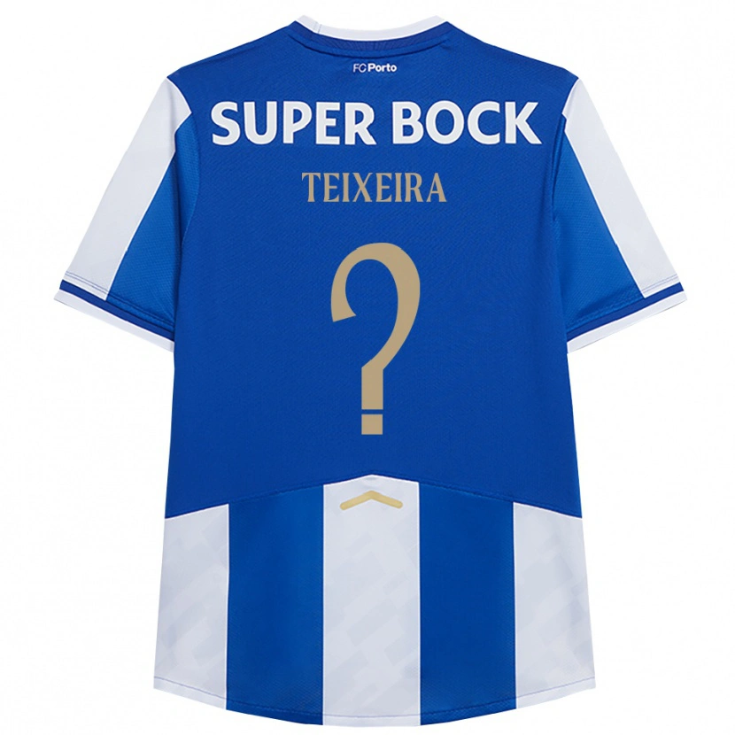 Danxen Femme Maillot Gonçalo Teixeira #0 Bleu Blanc Tenues Domicile 2025/26 T-Shirt