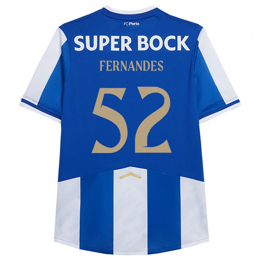 Danxen Femme Maillot Martim Fernandes #52 Bleu Blanc Tenues Domicile 2025/26 T-Shirt