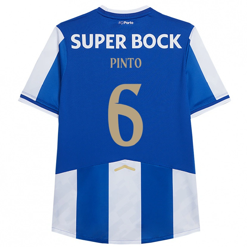 Danxen Femme Maillot Gonçalo Pinto #6 Bleu Blanc Tenues Domicile 2025/26 T-Shirt