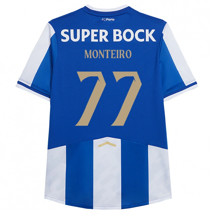 Danxen Femme Maillot Rui Monteiro #77 Bleu Blanc Tenues Domicile 2025/26 T-Shirt