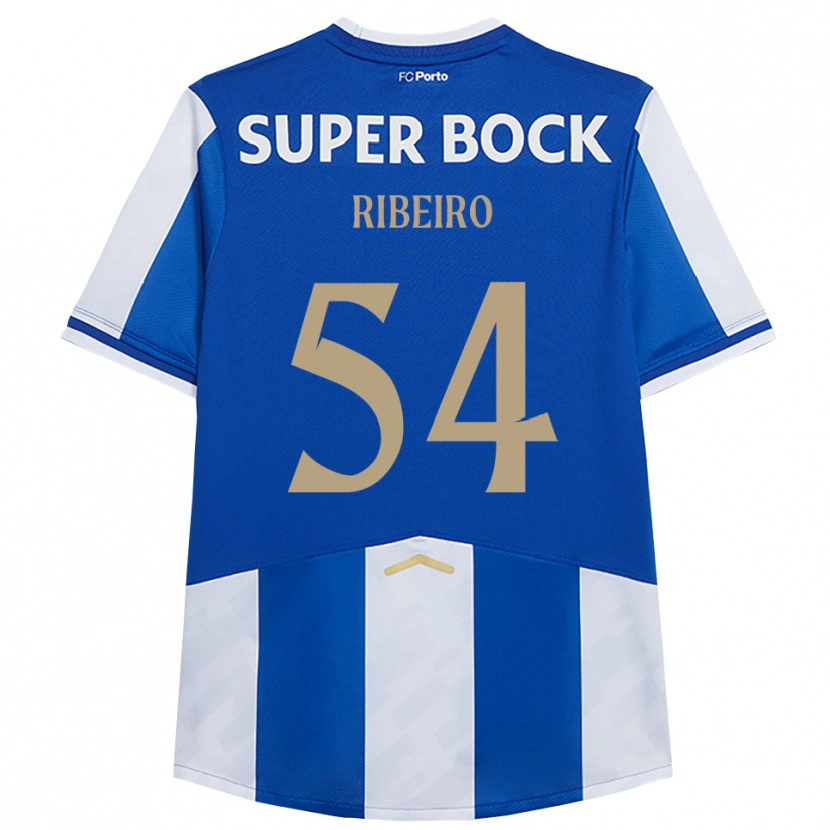Danxen Femme Maillot António Ribeiro #54 Bleu Blanc Tenues Domicile 2025/26 T-Shirt