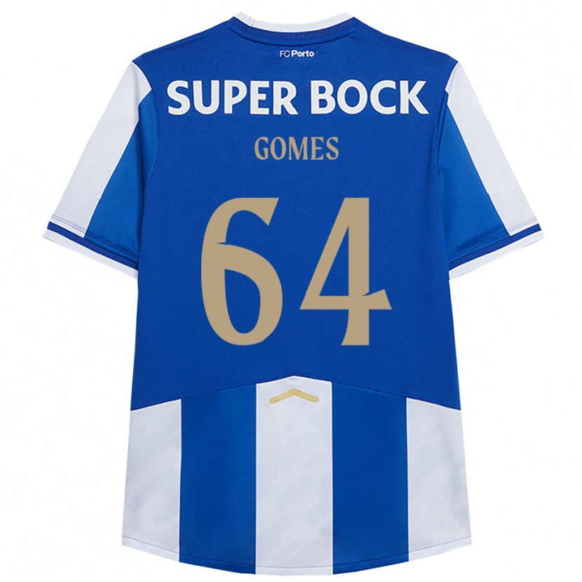 Danxen Femme Maillot Luís Gomes #64 Bleu Blanc Tenues Domicile 2025/26 T-Shirt