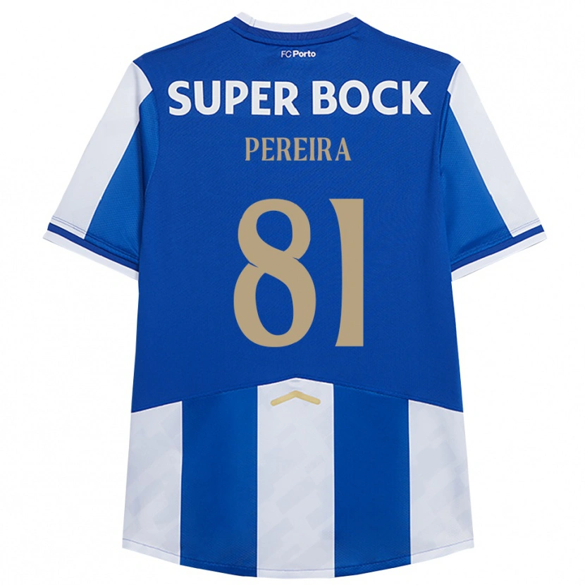 Danxen Femme Maillot Martim Pereira #81 Bleu Blanc Tenues Domicile 2025/26 T-Shirt