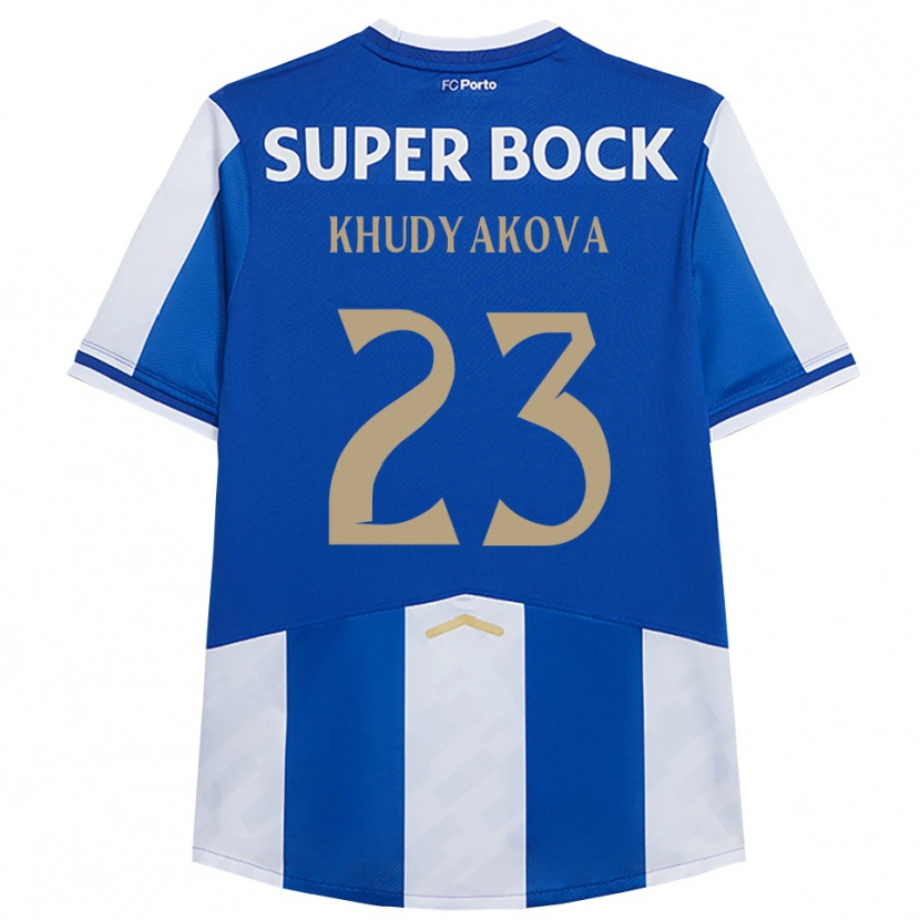 Danxen Femme Maillot Verónica Khudyakova #23 Bleu Blanc Tenues Domicile 2025/26 T-Shirt