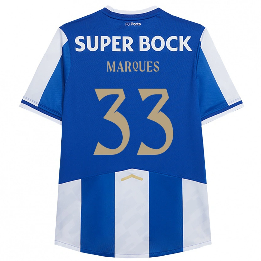 Danxen Femme Maillot Bárbara Marques #33 Bleu Blanc Tenues Domicile 2025/26 T-Shirt