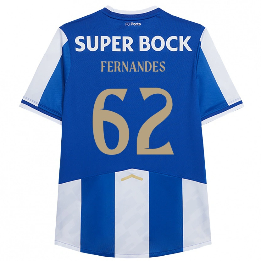 Danxen Femme Maillot Rodrigo Fernandes #62 Bleu Blanc Tenues Domicile 2025/26 T-Shirt