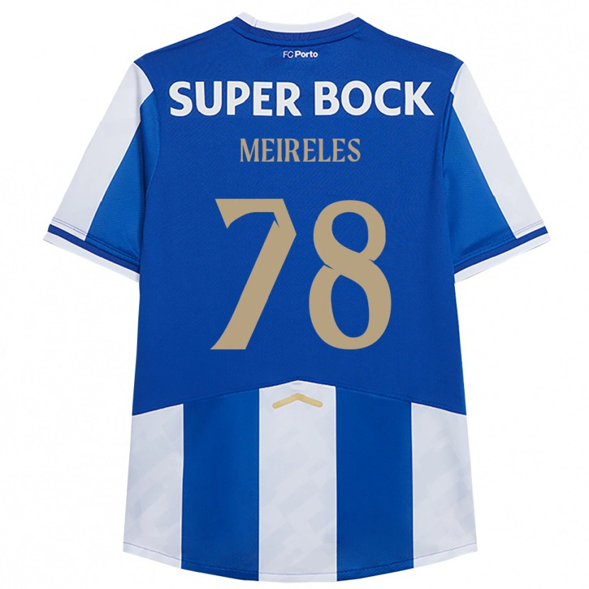 Danxen Femme Maillot Jorge Meireles #78 Bleu Blanc Tenues Domicile 2025/26 T-Shirt