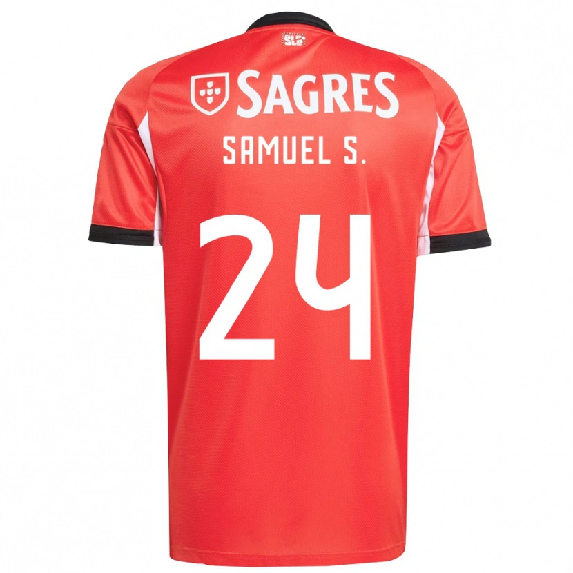 Danxen Femme Maillot Samuel Soares #24 Rouge Blanc Tenues Domicile 2025/26 T-Shirt