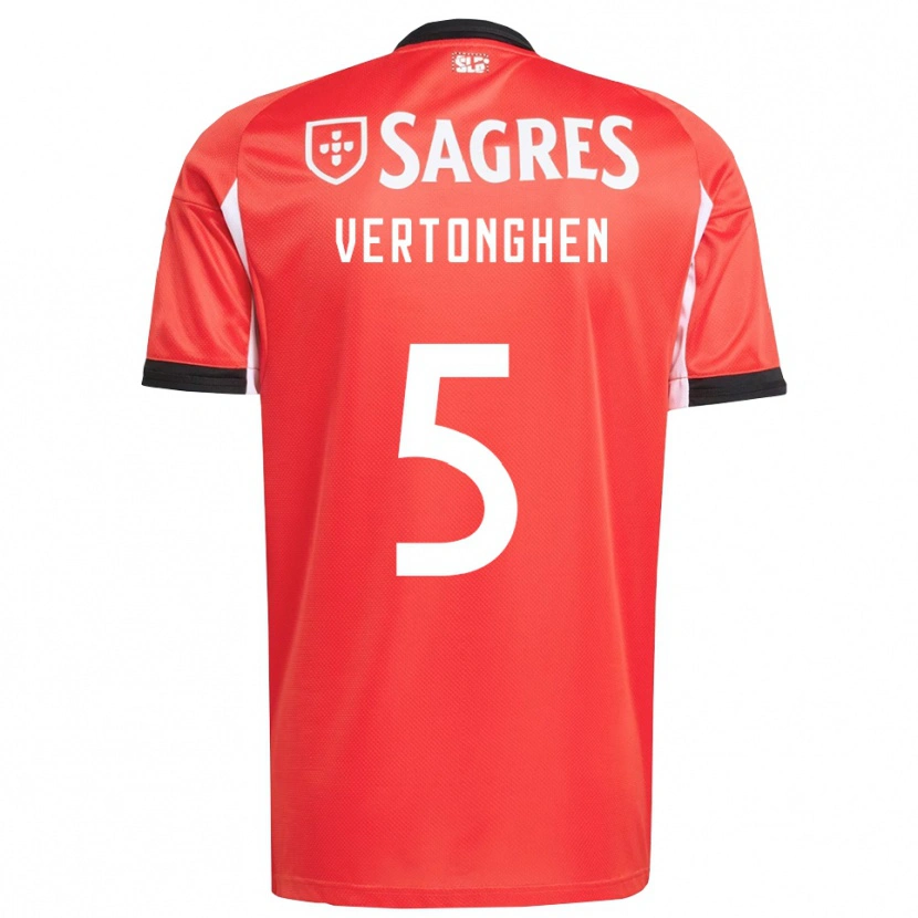 Danxen Femme Maillot Jan Vertonghen #5 Rouge Blanc Tenues Domicile 2025/26 T-Shirt