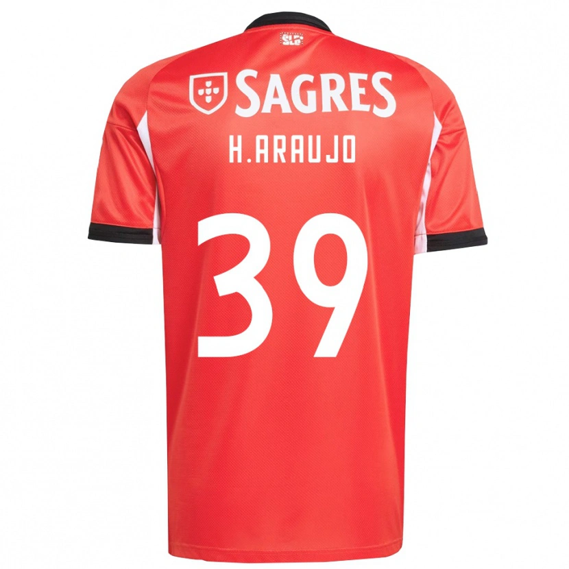Danxen Femme Maillot Henrique Araújo #39 Rouge Blanc Tenues Domicile 2025/26 T-Shirt