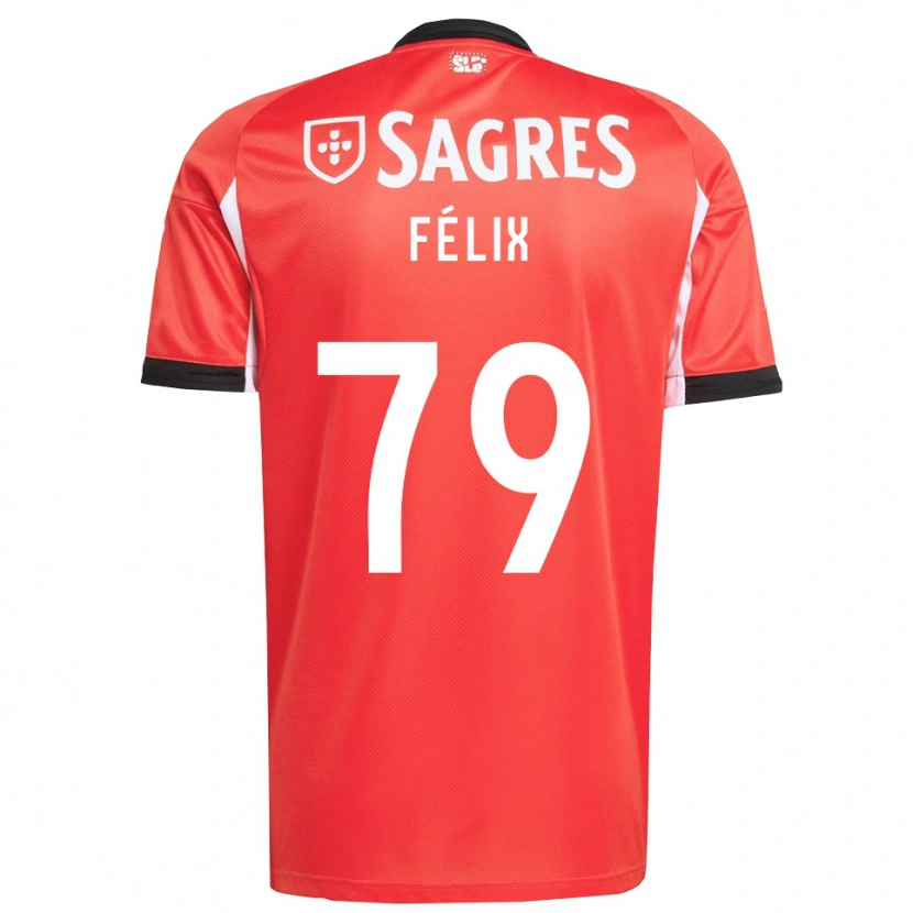Danxen Femme Maillot Hugo Félix #79 Rouge Blanc Tenues Domicile 2025/26 T-Shirt