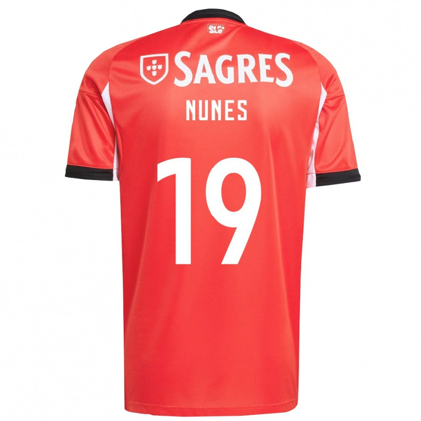Danxen Femme Maillot Bernardo Nunes #19 Rouge Blanc Tenues Domicile 2025/26 T-Shirt