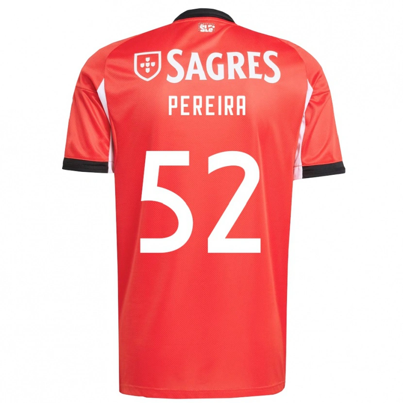 Danxen Femme Maillot Henrique Pereira #52 Rouge Blanc Tenues Domicile 2025/26 T-Shirt