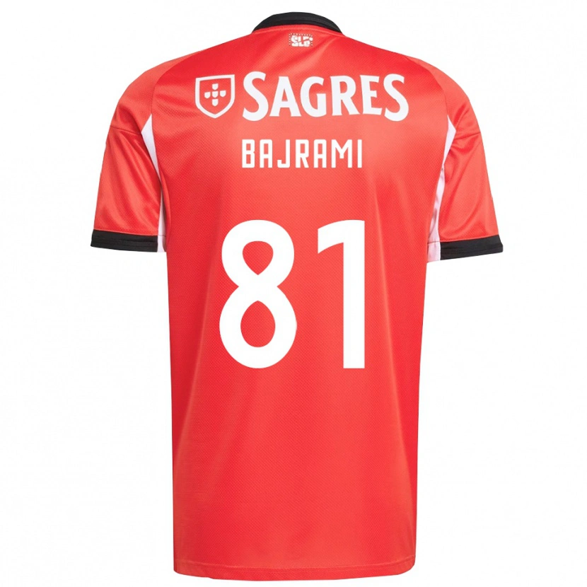 Danxen Femme Maillot Adrian Bajrami #81 Rouge Blanc Tenues Domicile 2025/26 T-Shirt