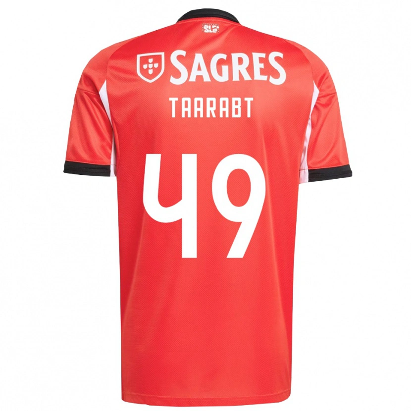Danxen Femme Maillot Adel Taarabt #49 Rouge Blanc Tenues Domicile 2025/26 T-Shirt