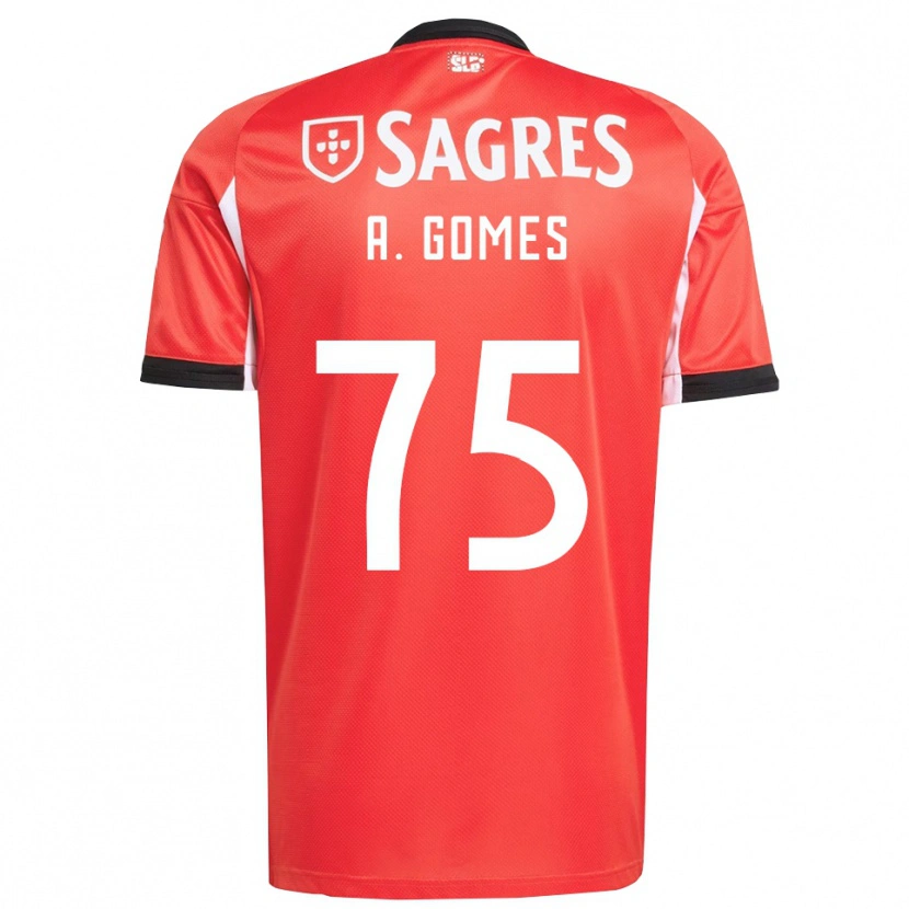 Danxen Femme Maillot André Gomes #75 Rouge Blanc Tenues Domicile 2025/26 T-Shirt