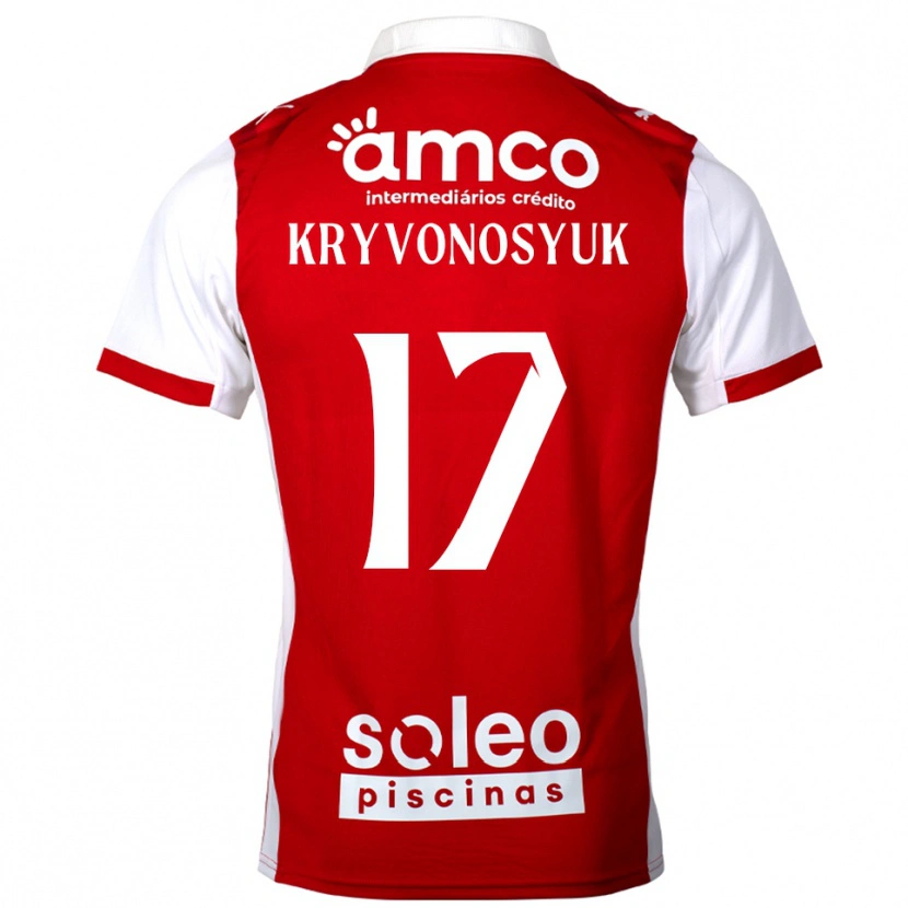 Danxen Femme Maillot Leonardo Kryvonosyuk #17 Rouge Blanc Tenues Domicile 2025/26 T-Shirt