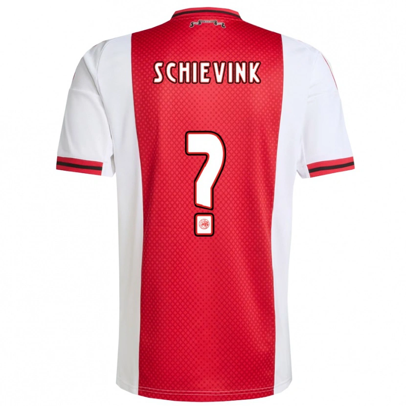 Danxen Femme Maillot Floris Schievink #0 Rouge Blanc Tenues Domicile 2025/26 T-Shirt