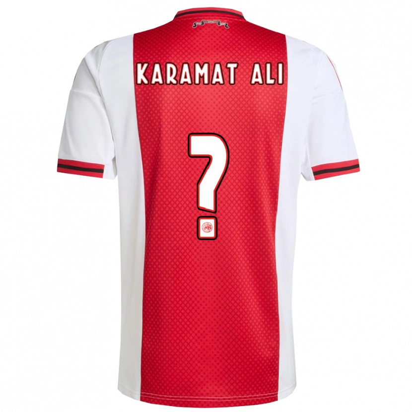 Danxen Femme Maillot Yaïr Karamat Ali #0 Rouge Blanc Tenues Domicile 2025/26 T-Shirt