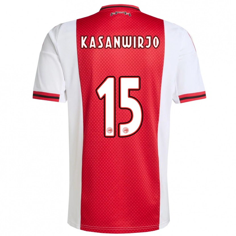 Danxen Femme Maillot Kennynho Kasanwirjo #15 Rouge Blanc Tenues Domicile 2025/26 T-Shirt