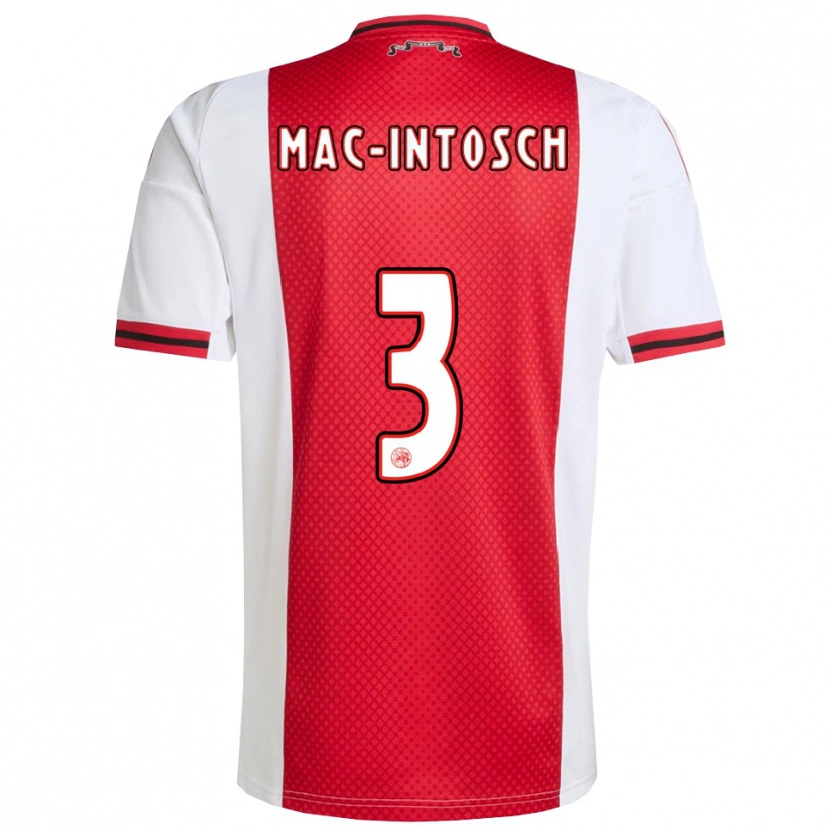 Danxen Femme Maillot Calvin Mac-Intosch #3 Rouge Blanc Tenues Domicile 2025/26 T-Shirt