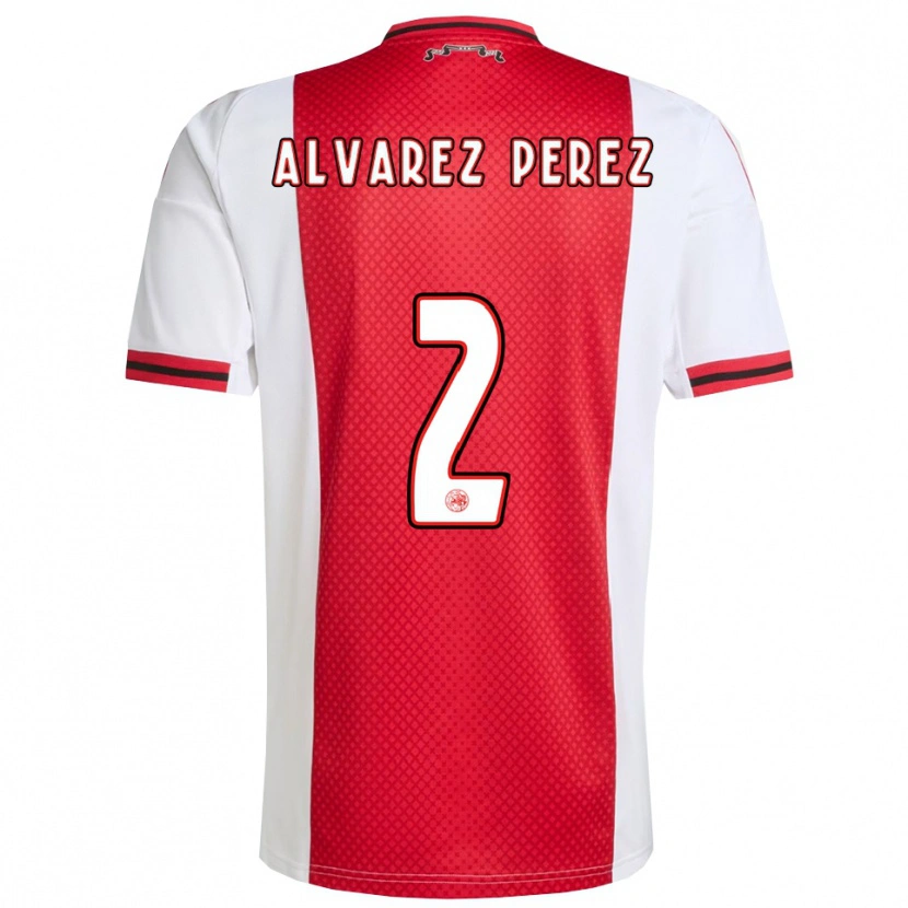 Danxen Femme Maillot Marley Alvarez Perez #2 Rouge Blanc Tenues Domicile 2025/26 T-Shirt