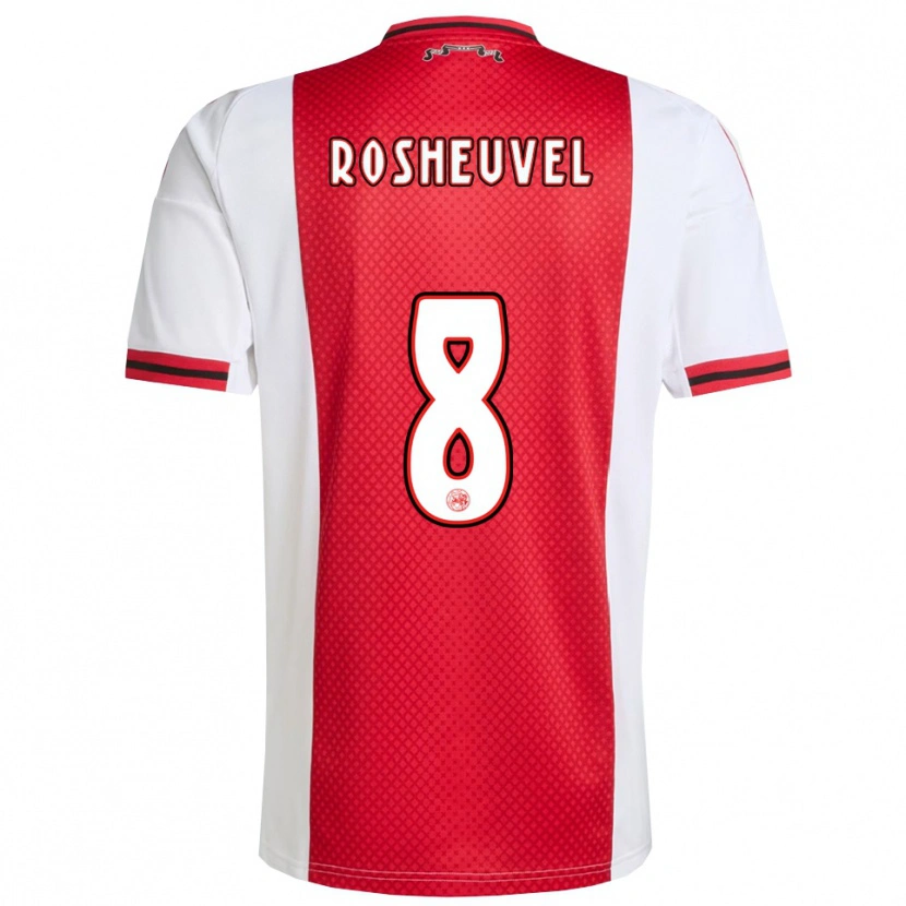 Danxen Femme Maillot Darren Rosheuvel #8 Rouge Blanc Tenues Domicile 2025/26 T-Shirt