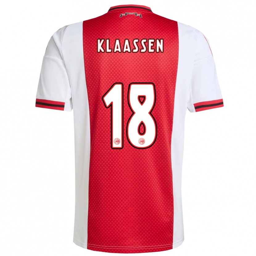 Danxen Femme Maillot Davy Klaassen #18 Rouge Blanc Tenues Domicile 2025/26 T-Shirt
