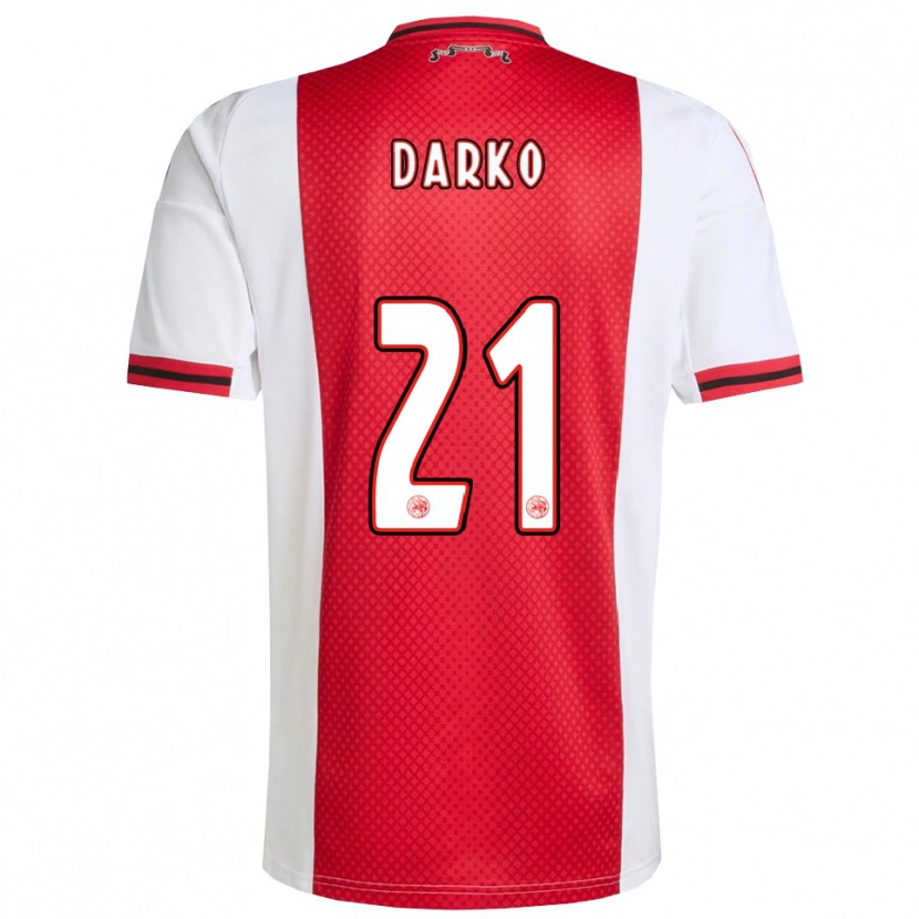 Danxen Femme Maillot Denzel Darko #21 Rouge Blanc Tenues Domicile 2025/26 T-Shirt