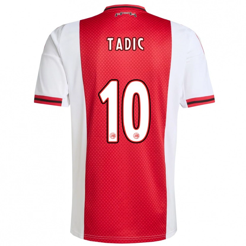 Danxen Femme Maillot Dusan Tadic #10 Rouge Blanc Tenues Domicile 2025/26 T-Shirt