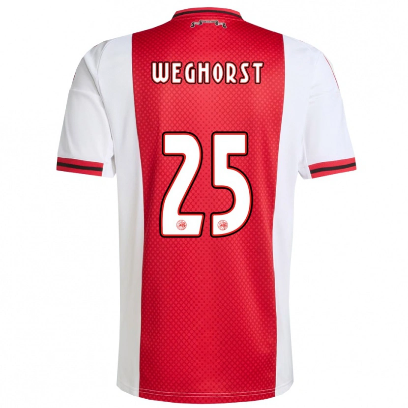 Danxen Femme Maillot Wout Weghorst #25 Rouge Blanc Tenues Domicile 2025/26 T-Shirt