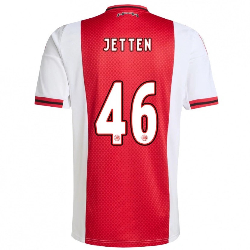 Danxen Femme Maillot Lucas Jetten #46 Rouge Blanc Tenues Domicile 2025/26 T-Shirt