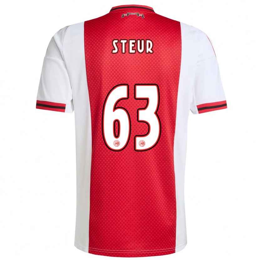 Danxen Femme Maillot Sean Steur #63 Rouge Blanc Tenues Domicile 2025/26 T-Shirt
