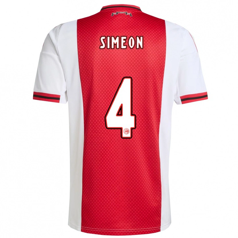 Danxen Femme Maillot Jeshurun Simeon #4 Rouge Blanc Tenues Domicile 2025/26 T-Shirt