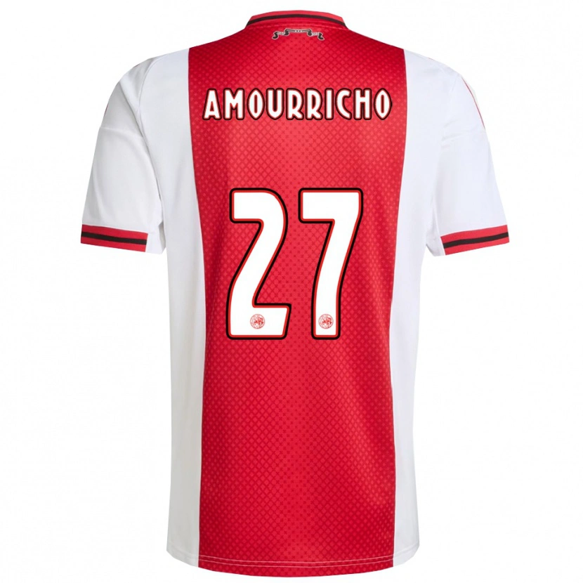 Danxen Femme Maillot Amourricho Van Axel Dongen #27 Rouge Blanc Tenues Domicile 2025/26 T-Shirt