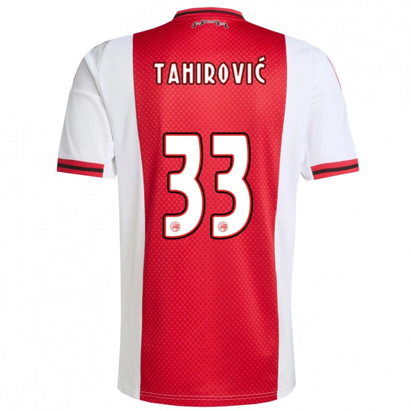 Danxen Femme Maillot Benjamin Tahirovic #33 Rouge Blanc Tenues Domicile 2025/26 T-Shirt