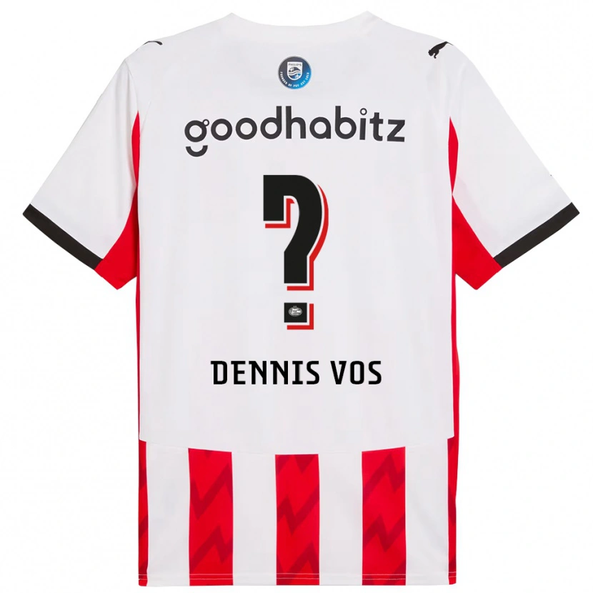 Danxen Femme Maillot Dennis Vos #0 Rouge Blanc Tenues Domicile 2025/26 T-Shirt