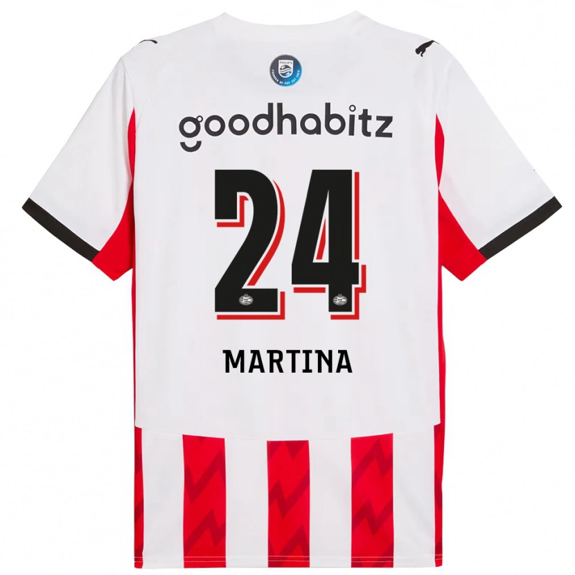 Danxen Femme Maillot Shijona Martina #24 Rouge Blanc Tenues Domicile 2025/26 T-Shirt