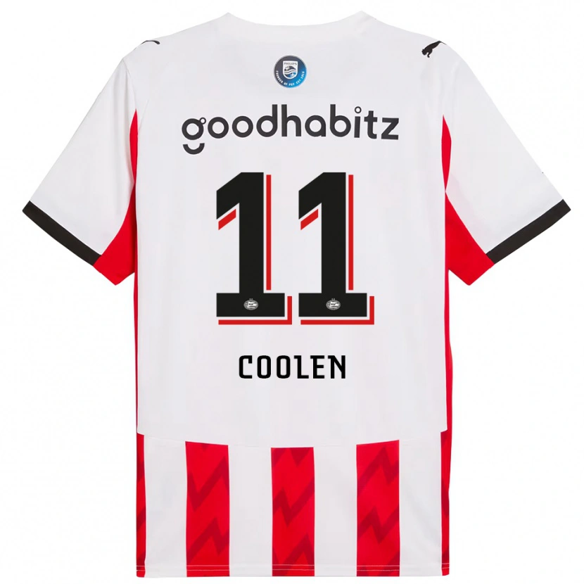 Danxen Femme Maillot Nadia Coolen #11 Rouge Blanc Tenues Domicile 2025/26 T-Shirt