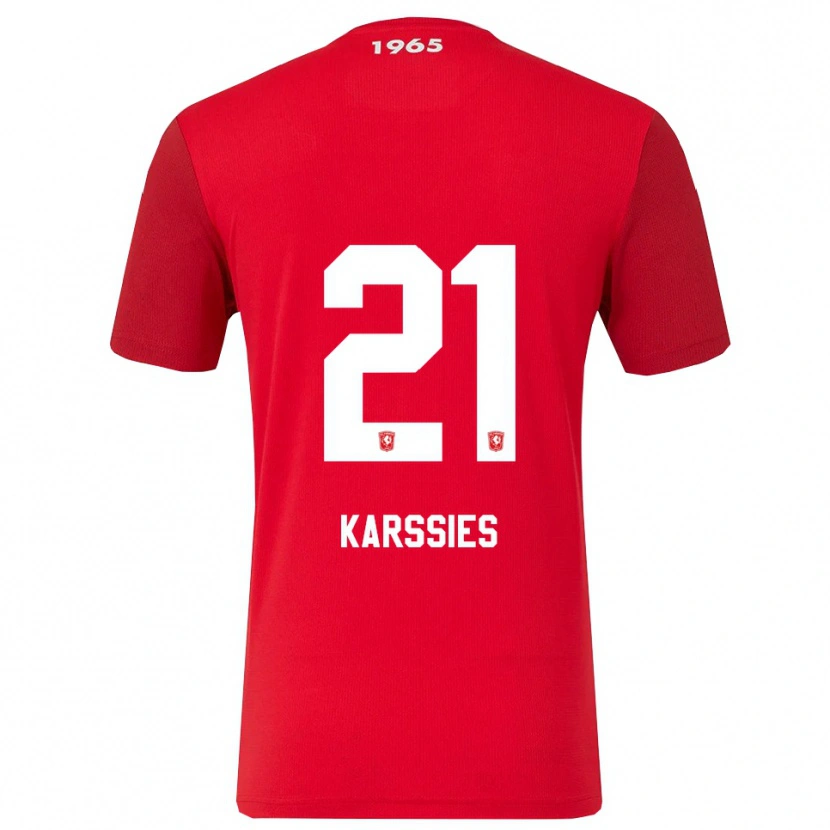 Danxen Femme Maillot Sam Karssies #21 Rouge Blanc Tenues Domicile 2025/26 T-Shirt