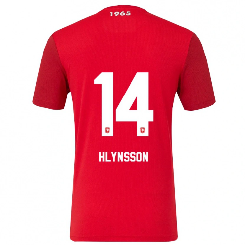 Danxen Femme Maillot Kristian Hlynsson #14 Rouge Blanc Tenues Domicile 2025/26 T-Shirt